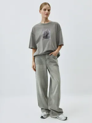 Джинсы SELA Wide Leg с тинтом, серый, арт. 42369