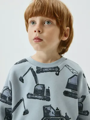 Свитшот SELA для мальчиков с принтом, голубой, арт. 42388