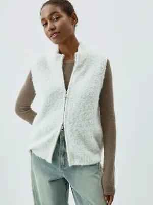 Вязаный жилет Sela на молнии, бежевый, арт. 42391