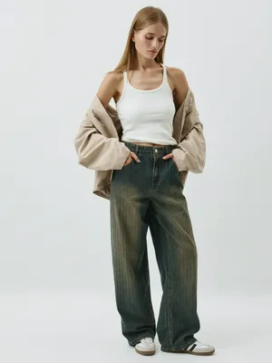 SELA Винтажные джинсы Baggy Fit, синий, арт. 42400