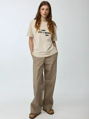 Хлопковые брюки SELA, бежевый, арт. 42416