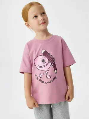 Футболка оверсайз с принтом для девочек, арт. 4242