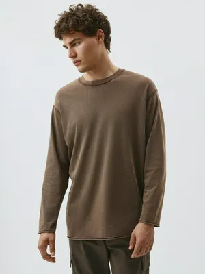 Лонгслив Sela GARMENT WASH, коричневый, арт. 42420