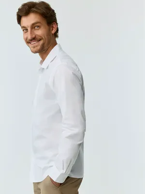 Рубашка SELA свободного кроя из хлопка, белый, арт. 42433