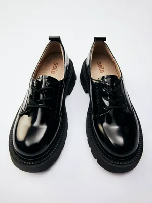 Полуботинки SELA для девочек, черный, арт. 42447