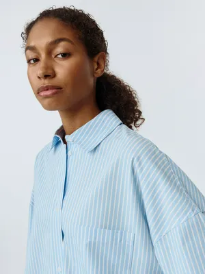 Рубашка Sela оверсайз в полоску, голубой, арт. 42453