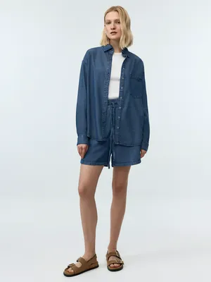 Шорты Sela из тенселя, синий, арт. 42465