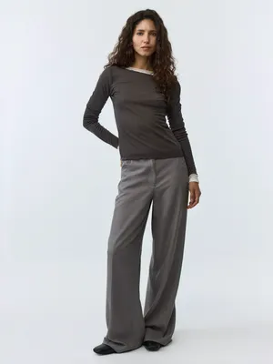 Брюки прямые из лиоцелла SELA, серый, арт. 42471