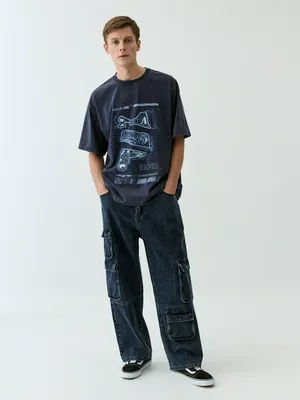 Джинсы карго Sela Garment Wash, синий, арт. 42478