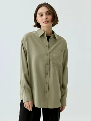 Рубашка оверсайз SELA из лиоцелла, хаки, арт. 42500