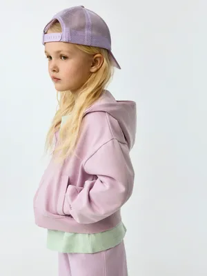 Толстовка Sela на молнии с вышивкой для девочек, фиолетовый, арт. 42510
