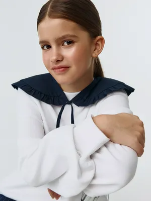 Свитшот SELA с воротником, белый, арт. 42515