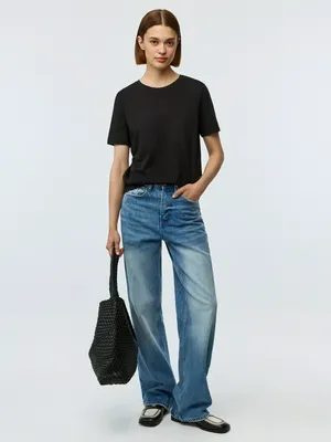 Джинсы SELA Прямые свободного кроя, синий, арт. 42522