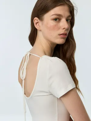 Топ SELA с вырезом и завязками на спинке, белый, арт. 42528