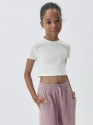 Укороченная футболка Sela, белый, арт. 42529