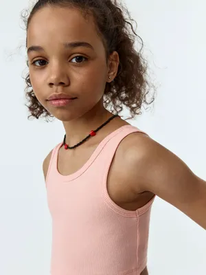 Топ SELA укороченный в рубчик, розовый, арт. 42533