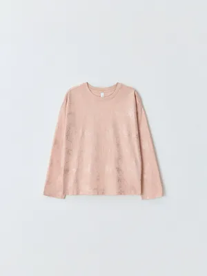 Лонгслив SELA с серебристым напылением, розовый, арт. 42547