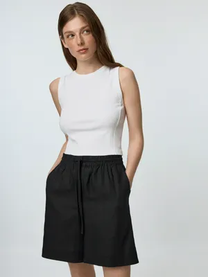 Топ Sela в рубчик, белый, арт. 42551