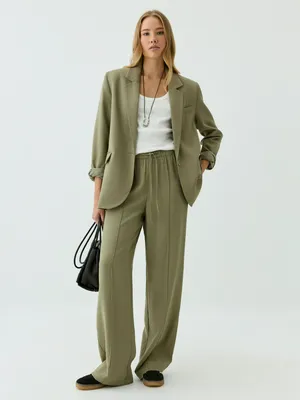 Прямые брюки SELA, хаки, арт. 42556