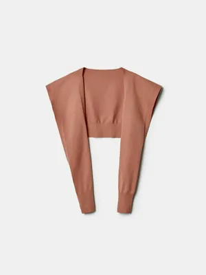 Вязаная накидка-шарф SELA Young, коричневый, арт. 42799