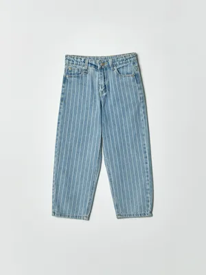 Джинсы Sela багги в полоску, голубой, арт. 42805
