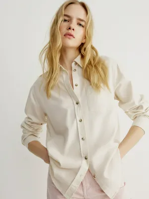 Рубашка SELA из хлопка свободного кроя, бежевый, арт. 42813