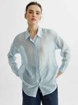 Рубашка оверсайз SELA, голубой, арт. 42816