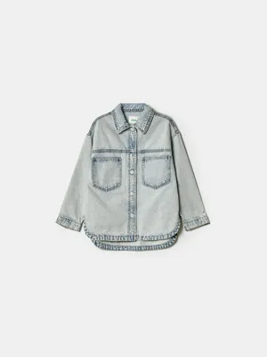 Джинсовая куртка-рубашка SELA для девочек, голубой, арт. 42818