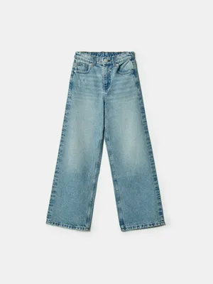 Джинсы Sela свободные с потертостями, голубой, арт. 42846