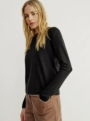 Лонгслив SELA Базовый, черный, арт. 42848