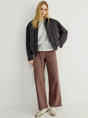 Классические прямые джинсы Sela с кулиской, коричневый, арт. 42849