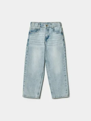 Джинсы Sela для мальчиков свободные на резинке, голубой, арт. 42850