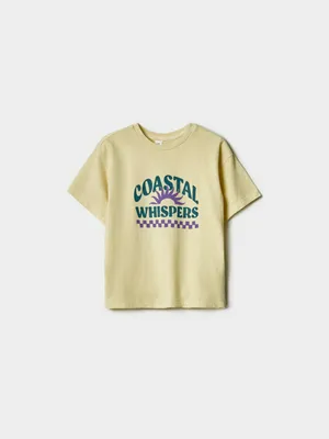 Футболка оверсайз SELA с принтом для мальчиков, желтый, арт. 42853