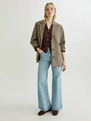 Джинсы клеш SELA со средней посадкой, голубой, арт. 42855