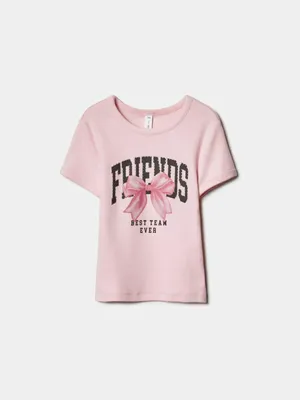 Футболка SELA с принтом для девочек, розовый, арт. 42861