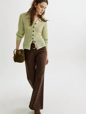 Джинсы клеш Sela со средней посадкой, коричневый, арт. 42864