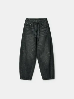 Джинсы багги SELA со шнурком для мальчиков, серый, арт. 42865