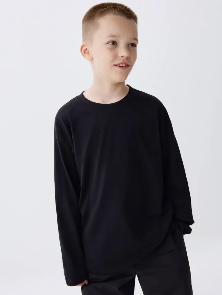 Базовый лонгслив детский, черный, арт. 4287