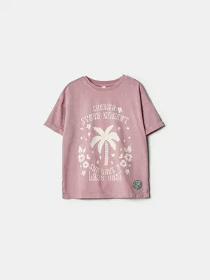 Футболка SELA с принтом для девочек, розовый, арт. 42870