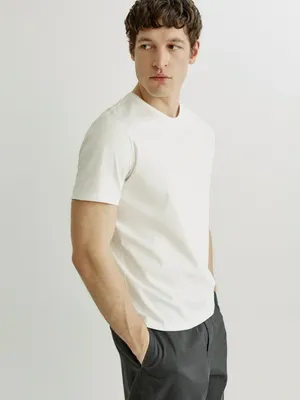 Мужская футболка SELA из мерсеризованного хлопка, белый, арт. 42874