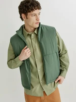 Мужской утепленный жилет SELA с флисовой подкладкой, зеленый, арт. 42883