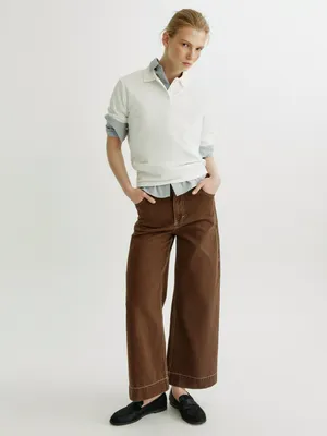 SELA Укороченные объемные джинсы, коричневый, арт. 42901