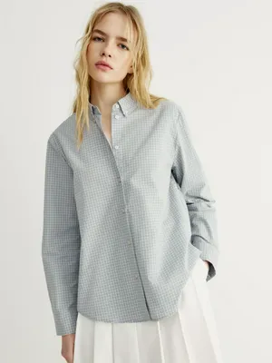 Рубашка SELA в клетку, голубой, арт. 42933