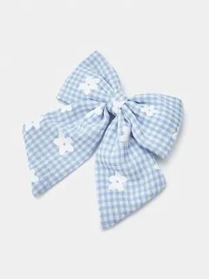 Заколка для волос с бантом SELA, голубой, арт. 42938