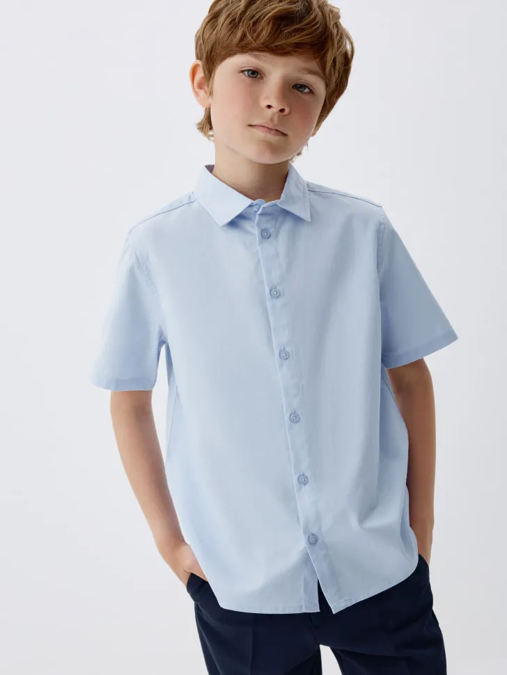 Рубашка с коротким рукавом для мальчиков, голубой, арт. 4295