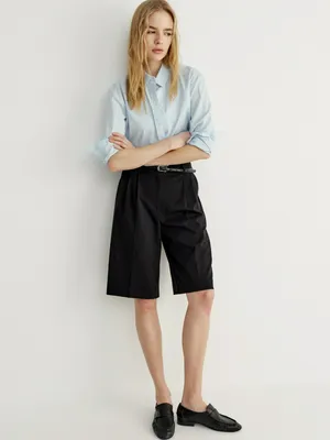 Костюмные шорты-бермуды SELA, черный, арт. 42953