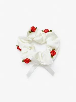 Объемная резинка для волос SELA, белый, арт. 42963