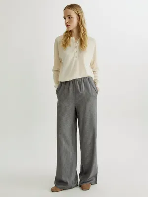 Брюки SELA широкие с высокой посадкой, серый, арт. 42979