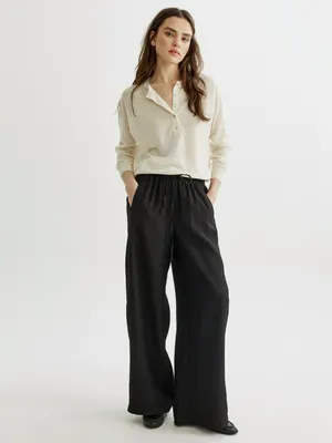 SELA Широкие брюки, черный, арт. 42997