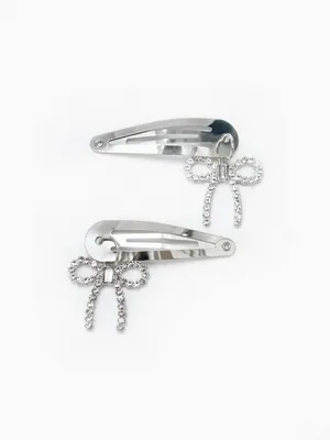 Набор заколок клик-клак SELA для девочек, серебристый, арт. 43002